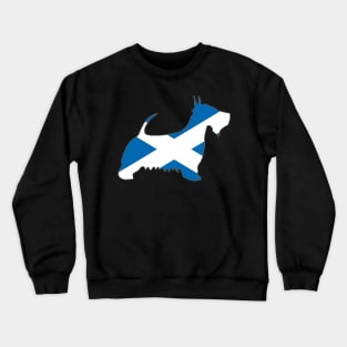 Saltire Flag Scottish Terrier Dog Silhouette Crewneck Sweatshirt